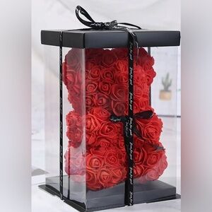 Rose Teddy Bear- Artificial Flowers